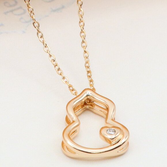"Rose Gold Heart Pendant Necklace with  Adjustable Chain, XPNL0329 - Picture 1 of 13